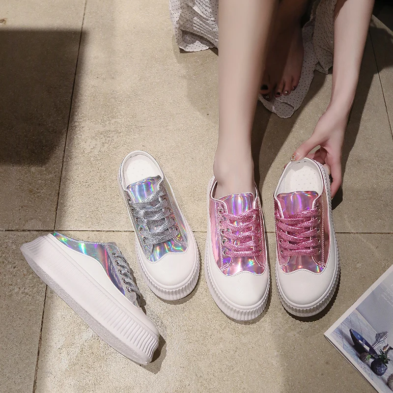 Летние женские тапочки из искусственной кожи Уличные на резиновой подошве