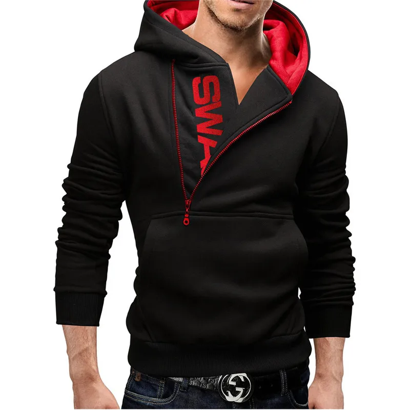 

2 Piece Tracksuit Men Zipper Sweatpants Set Hooded Casual Sportswear Size S-3XL 2021