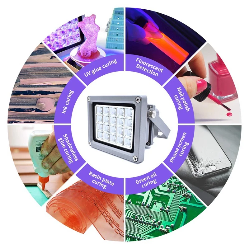 

405Nm UV Resin Curing Light 20W Accelerated Solidify for SLA/DLP/LCD 3D Printer Photosensitive Resin Curing Lamp US PLUG