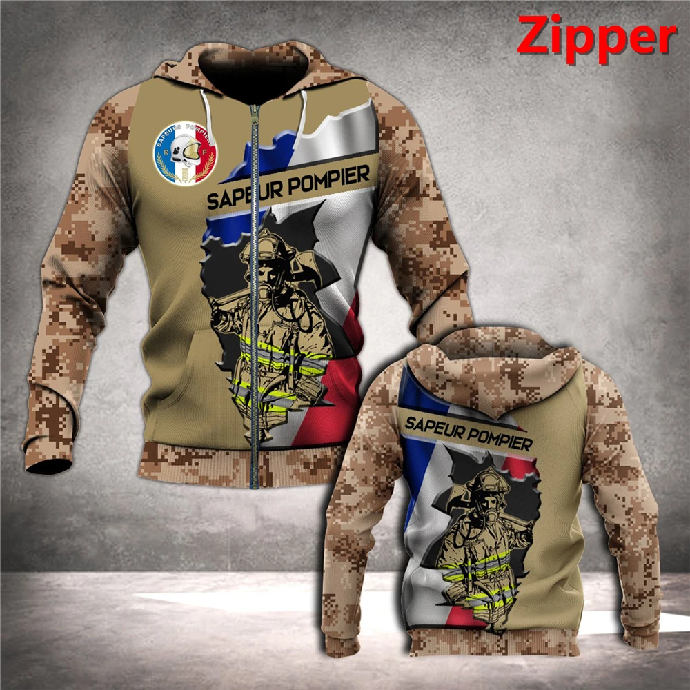 

Tessffel France Firefighter 3D Printed New Men Women Hooded Sweatshirt Fashion Zipper Hoodie Winter Homme Streetwear Style-10
