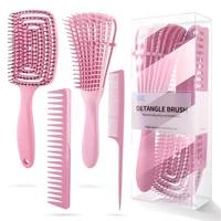 hair brush set flex hair for 3a to 4c wetdrylong detangler scalp care brush hair edge control kinky wavy thick curly 4pcs