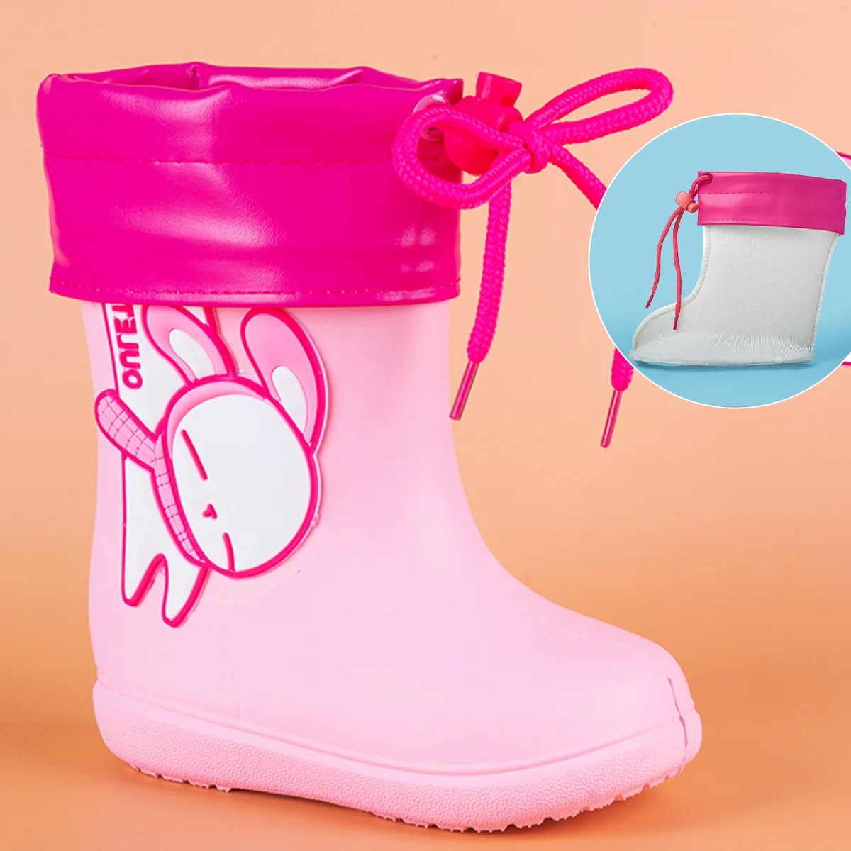 Детские резиновые сапоги желеобразного цвета милые Мультяшные для мальчиков и