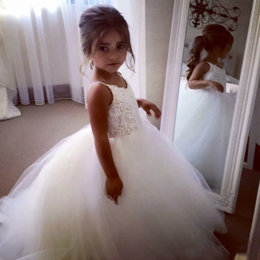 Cute Scoop Lace Tulle Flower Girl Dresses Vintage Child Pageant Beautiful Kids For Wedding Party Dress | Свадьбы и торжества