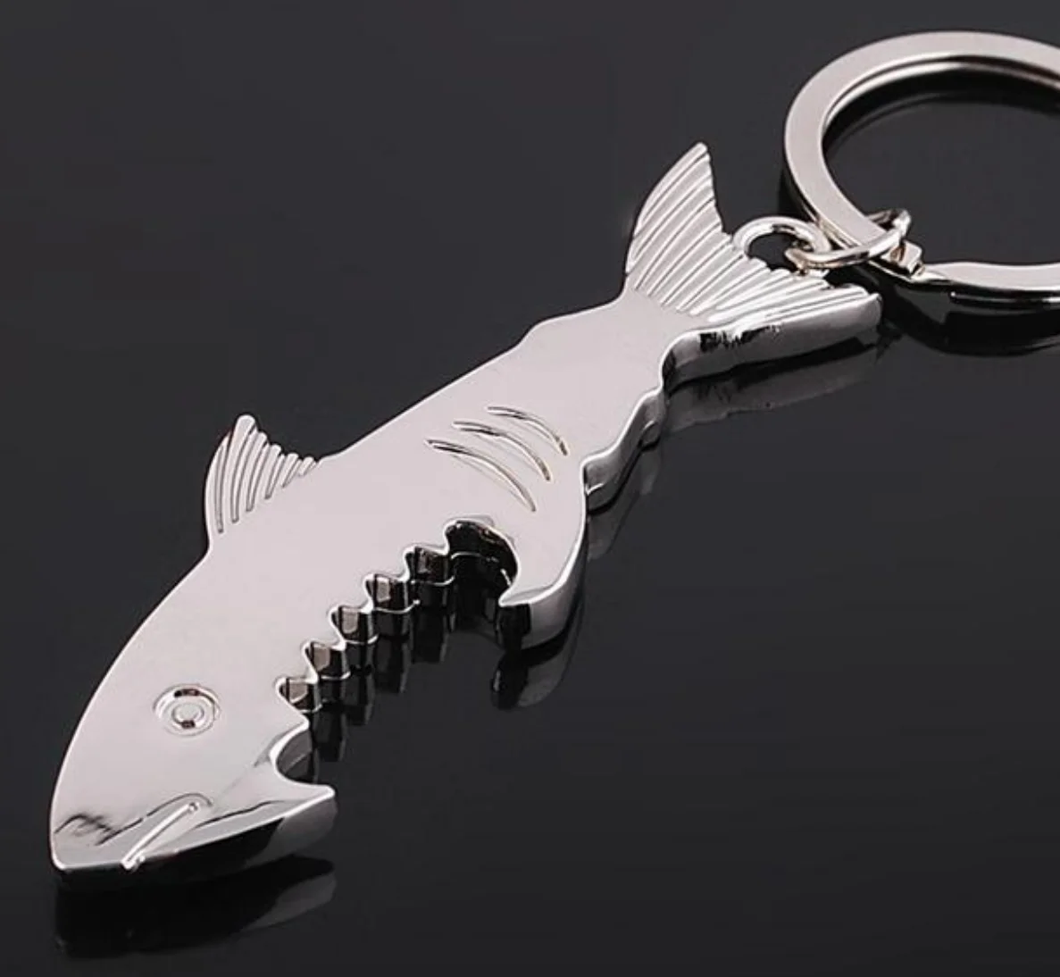 

Cute Shark Can Opener Beer Bottle Cap Opener Universal Topless Bottle Opener Key Ring Shark Shape Key Holder Keychain Gift