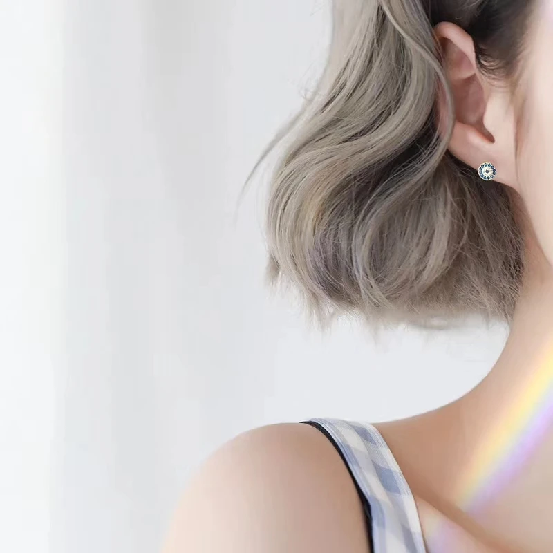 Чандлер Бохо микро проложенные серьги сглаза Круглые ретро классические Bricous для