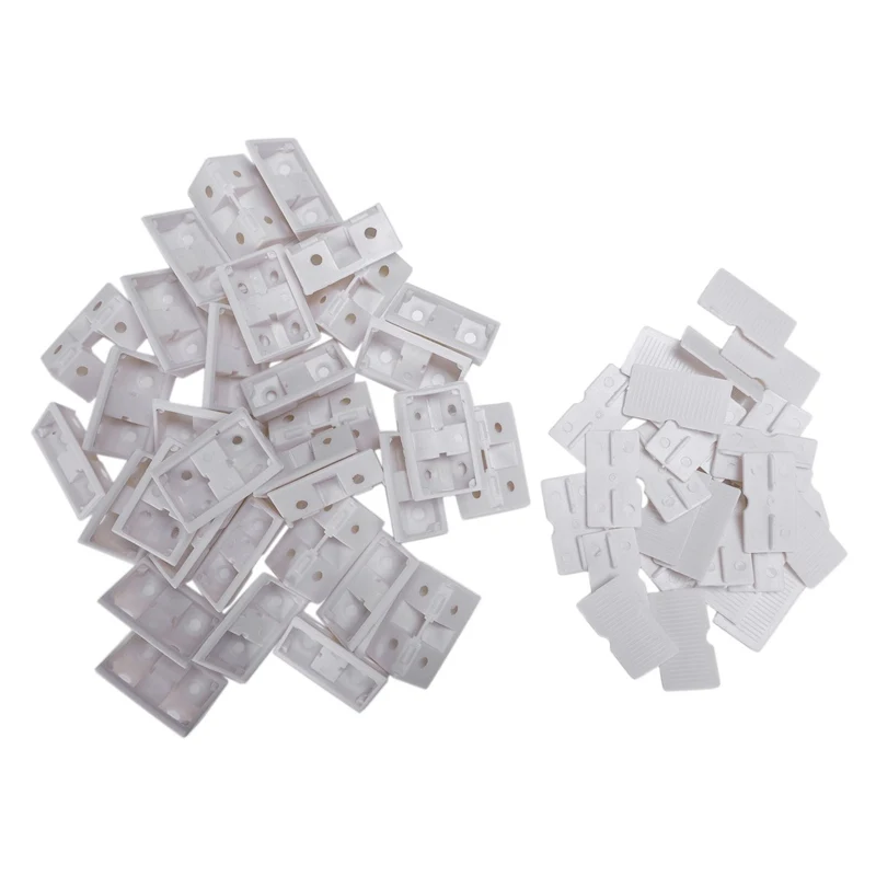 

30pcs Shelf Cabinet 90 Degree Plastic Corner Braces Angle Brackets White