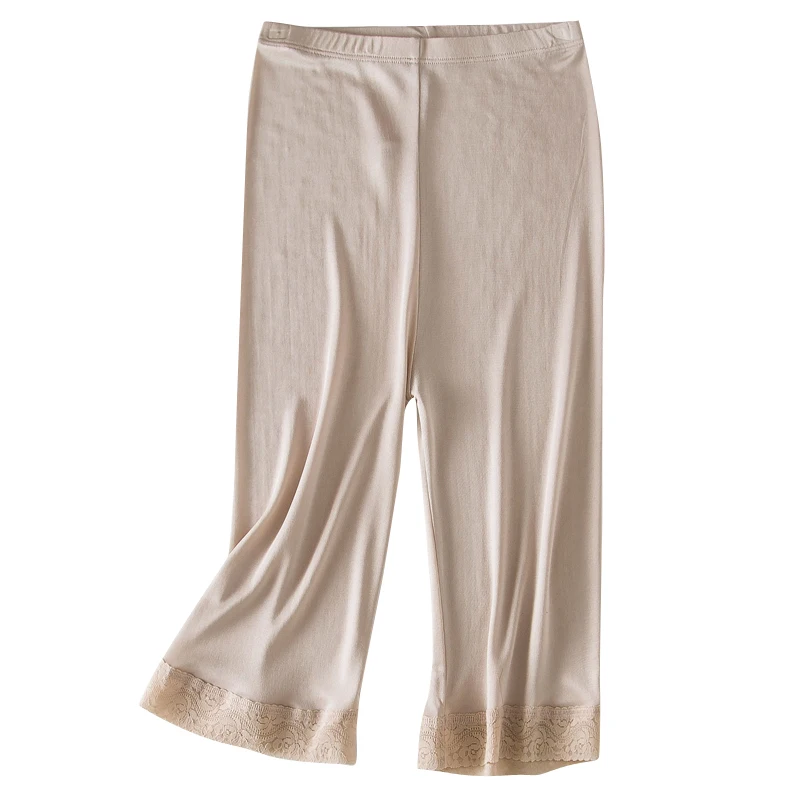 

50% Pure Silk pants women boxer seamless safety shorts under skirt ladies pants underwear shorty Healthy Half length calzon