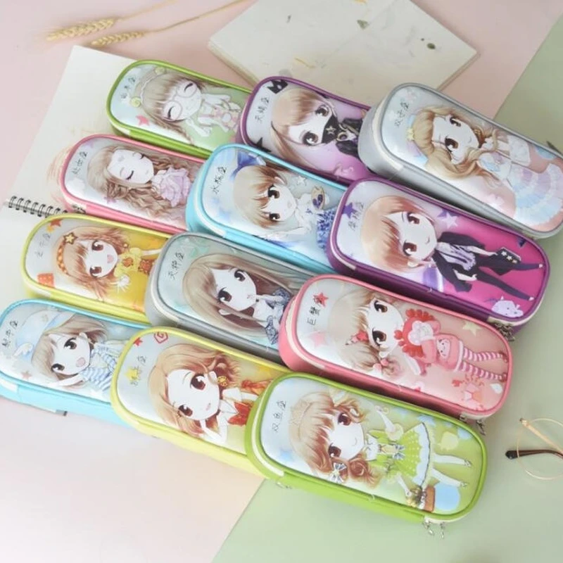 

1 шт. милые штаны-карандаш для девочек детские чехол большой Ёмкость карандашная сумка из искусственной кожи Школьные принадлежности