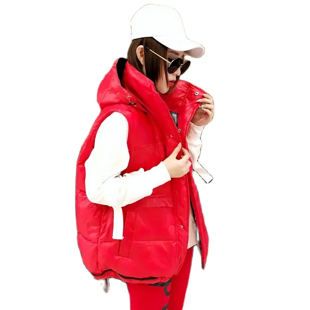 Жилет женский Блестящий зимний хлопковый жилет Повседневная Верхняя одежда с