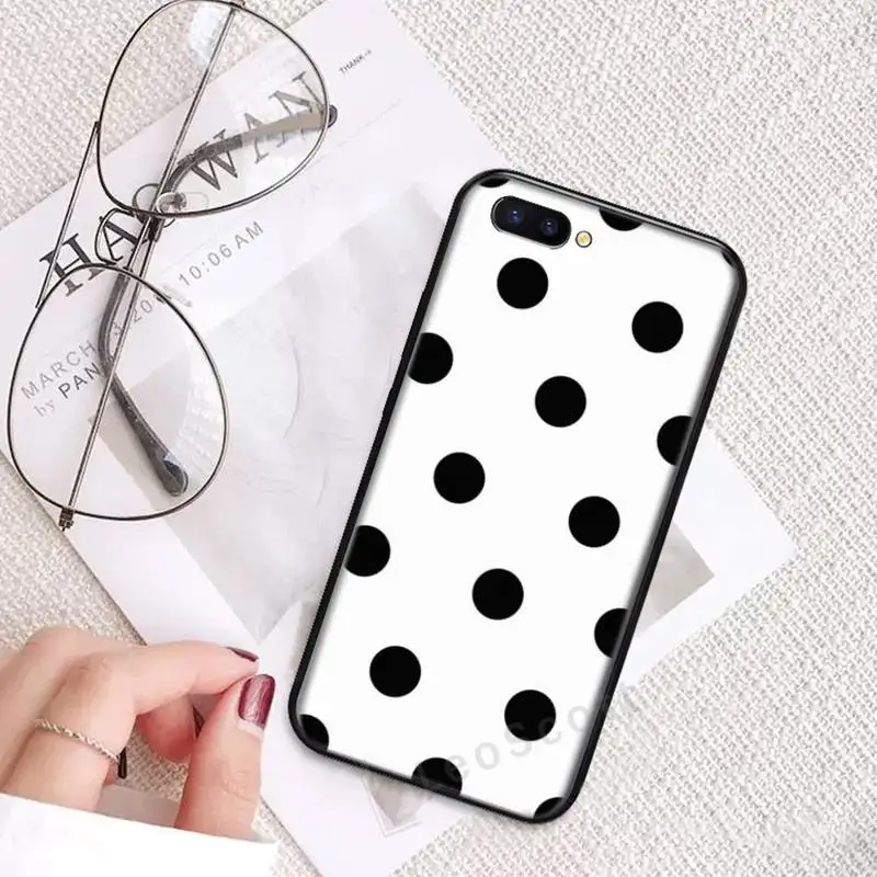 

Black And White Polka Dot Phone Cases For OPPO R9 R11 R15 R17 RENO Realme S PLUS Normal 2z 3 5 C2 pro