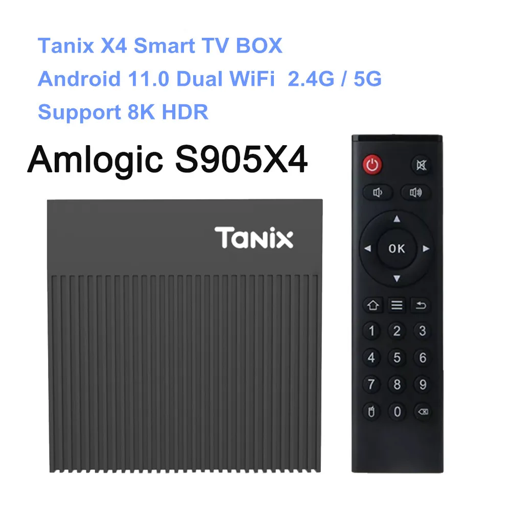Оригинальная ТВ-приставка Tanix X4 Android 11 0 Amlogic S905X4 4 ГБ 32 64 Гб 3D AV1 BT 2 4G 5G Wifi 4K HD