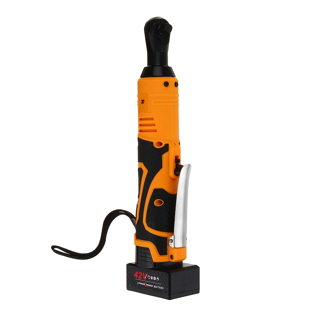 

Electric Wrench 4V Cordless Ratchet Rechargeable Scaffolding Right Angle Wrench 3/8" with 2 Battery Charger Power Tool