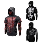 Велосипедная блузка с капюшоном, свитшот, эластичный пуловер с капюшоном и принтом татуировок для фитнеса и езды на мотоцикле, Мужская Уличная одежда в стиле хип-хоп, ниндзя