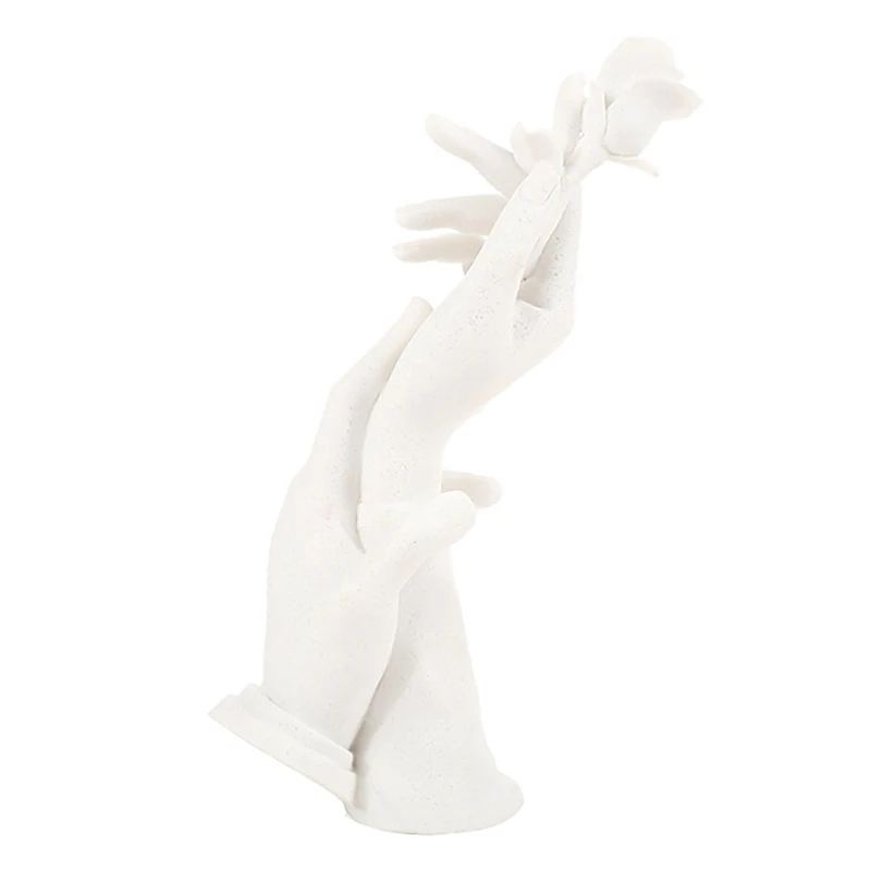 

Resin Sculpture Ring Hand Mold Jewelry Display Ring Holder Bracelet Necklace Showing Statue for Office Living Room Decor