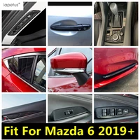 for mazda 6 2019 2021 armrest window lift door handle bowl gear panel fog light lamp shutter cover trim carbon fiber accessories