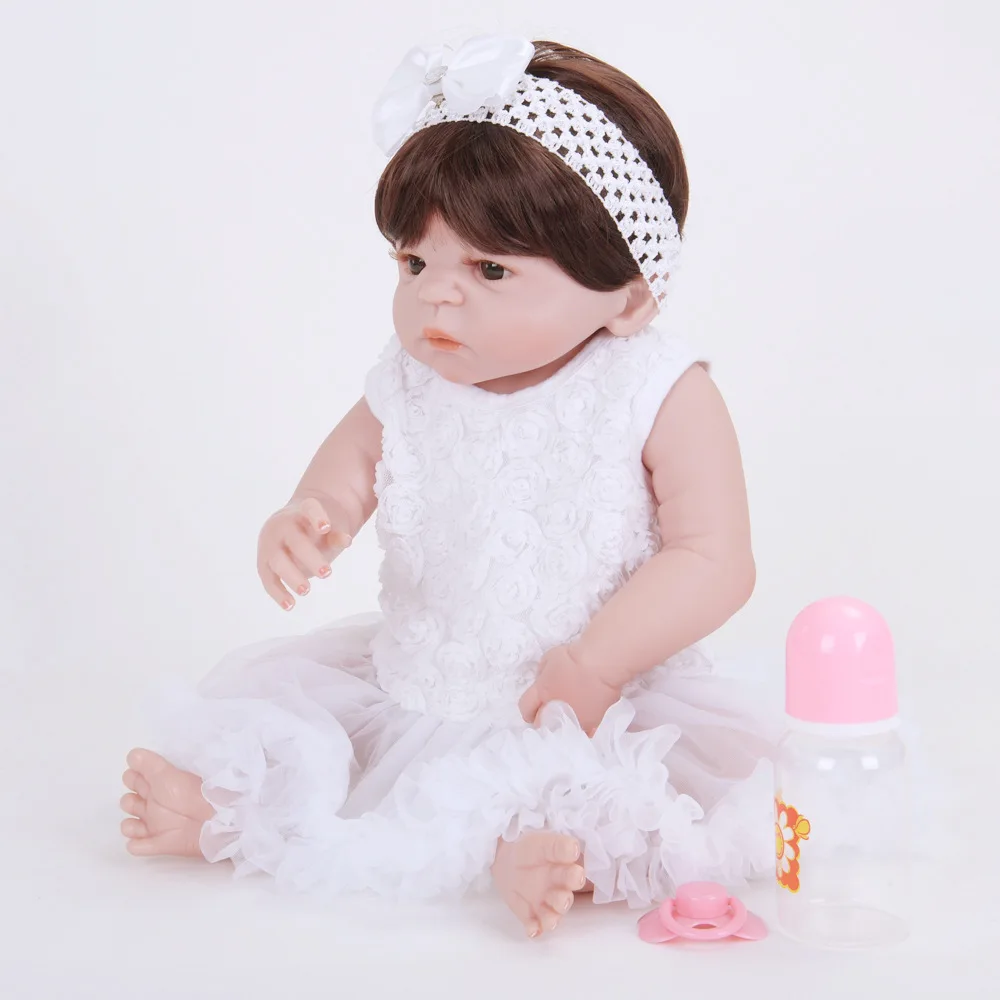 Полностью силиконовая виниловая Кукла Reborn Baby реалистичные куклы для девочек 22