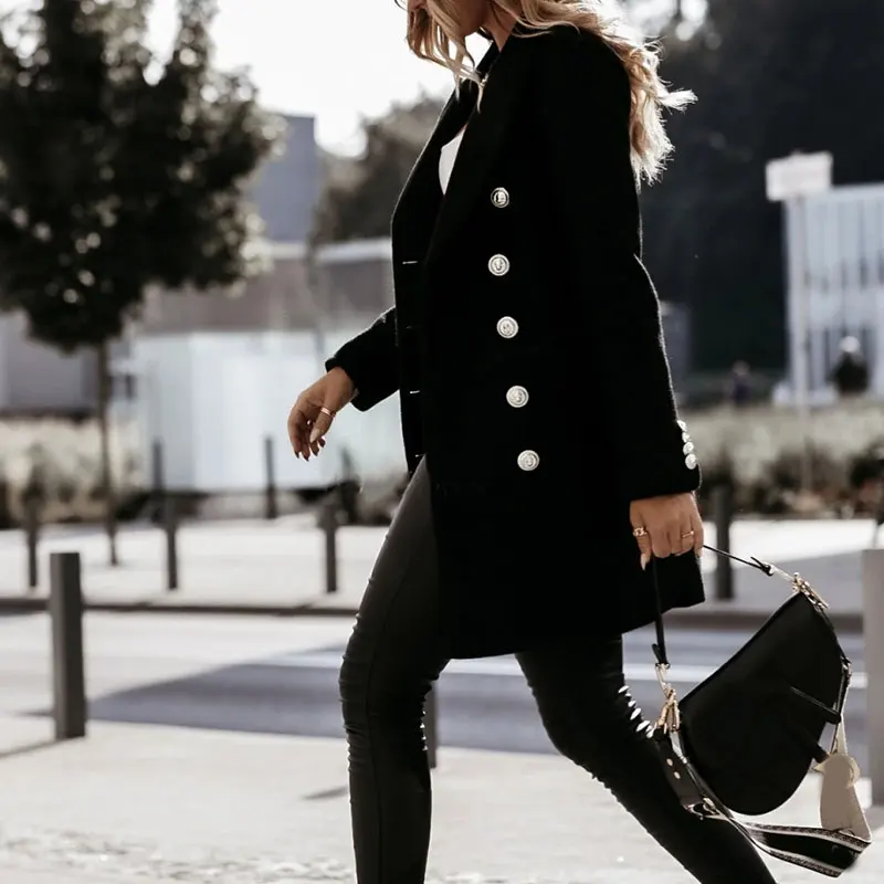 

Women Winter Overcoat Woolen Trench Outwear Coat Parkas Long Jacket Fashion Topcoat Slim Warm Thicken Coats Trench Button Cloak