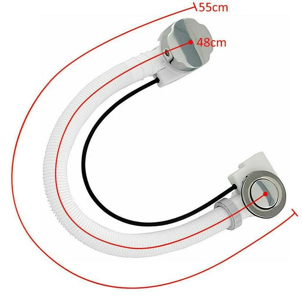 Скрытая переливная пробка для ванны выдвижная пластиковая труба и хромированная