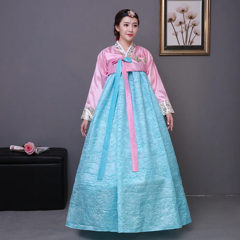 

Four colors Korean traditional ladies court wedding Hanfu costume Korean folk dance Korean performance Costume