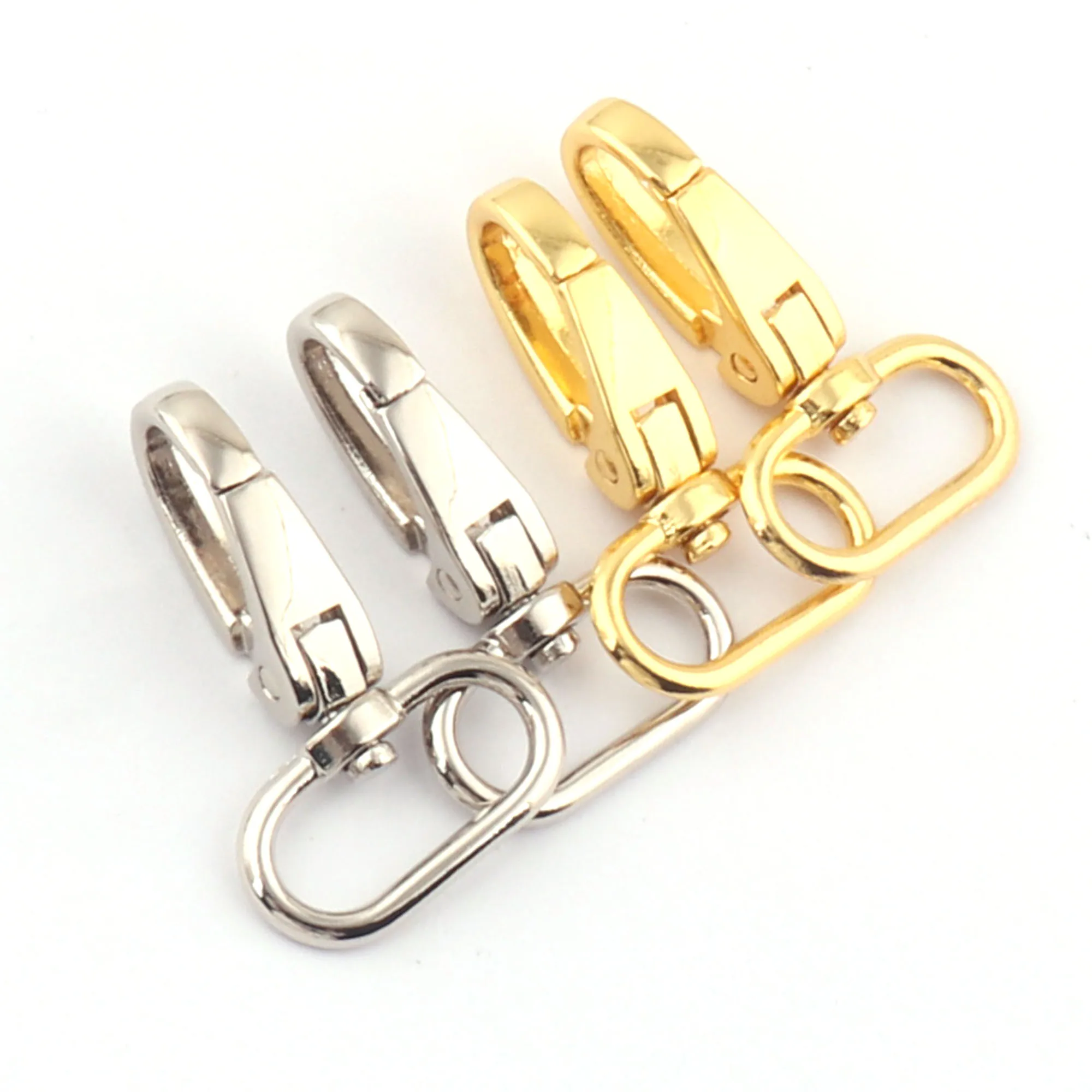 

Gold/Silver Swivel Clasps Snap Hook Lobster Claw Clasp Keychains Base Lanyards Keys Clips Bag Key Ring Strap Webbing Clip 6 PCS