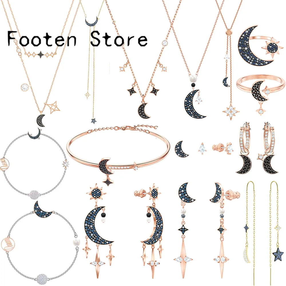 SWA Fashion Ladies Jewelry Sets SYMBOLIC Series Mystery Jewelry Stars Moon Earring Necklace Bracelet For Women Gift With Logo