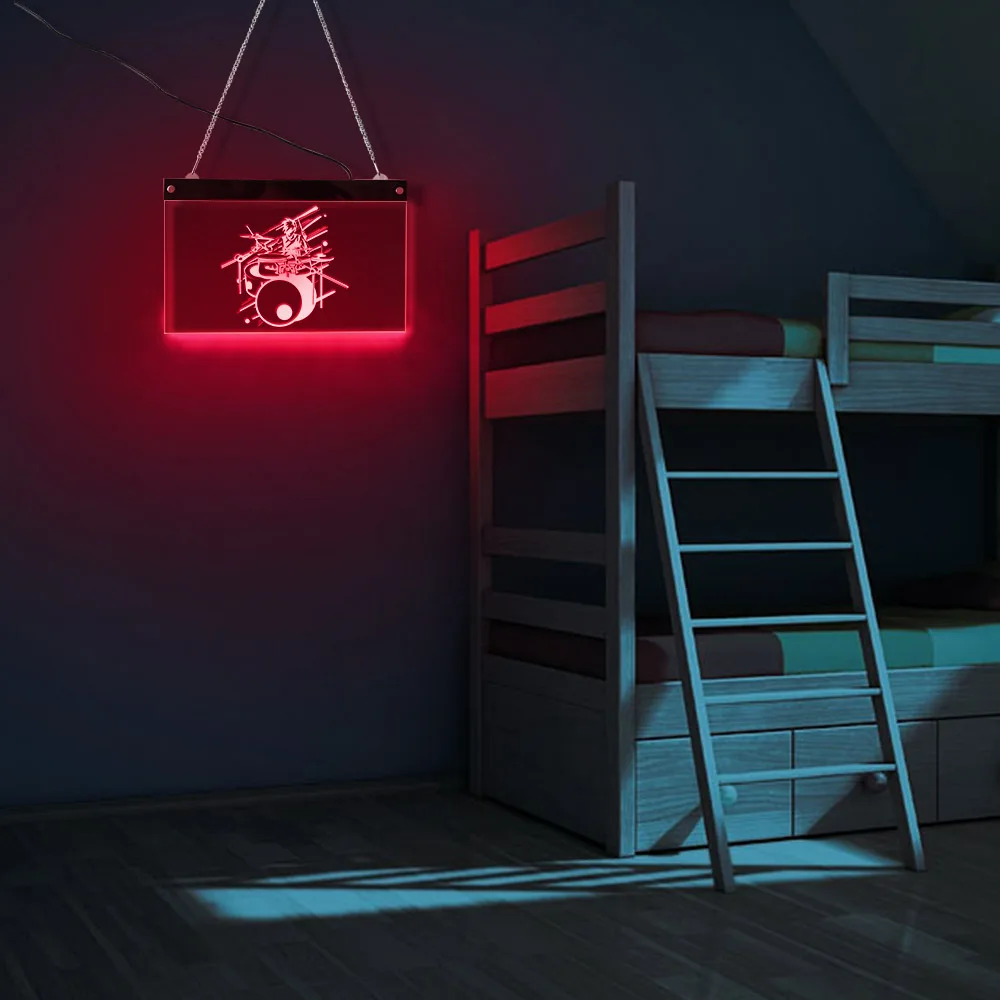 Барабанная лента Электрический дисплей знак рок музыка декоративные настенные