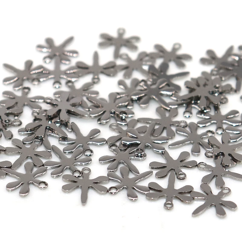 12*10 мм 50 шт./лот из нержавеющей стали очарование животных Посеребренная Бабочка