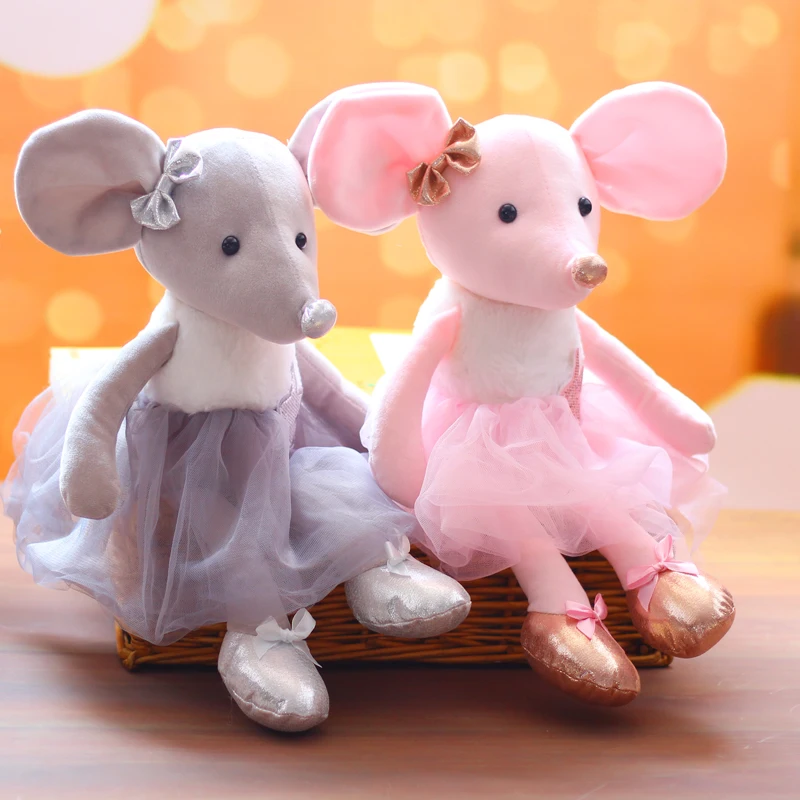 1pc 40CM Cute Ballet pink gray brown Mouse Plush Toys Lovely rat Animal Dolls Stuffed Soft Baby sleep Birthday Gifts | Игрушки и хобби