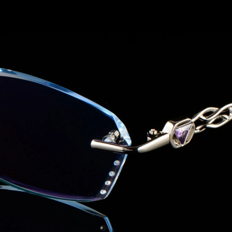 Очки для чтения женские титановые очки без оправы Серебристые безрамные