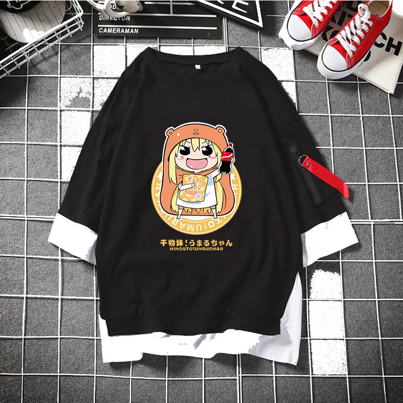 

Новый аниме Himouto! Umaru-chan костюм для косплея, унисекс, весна-осень, половина рукава, повседневная поддельная толстовка из двух частей