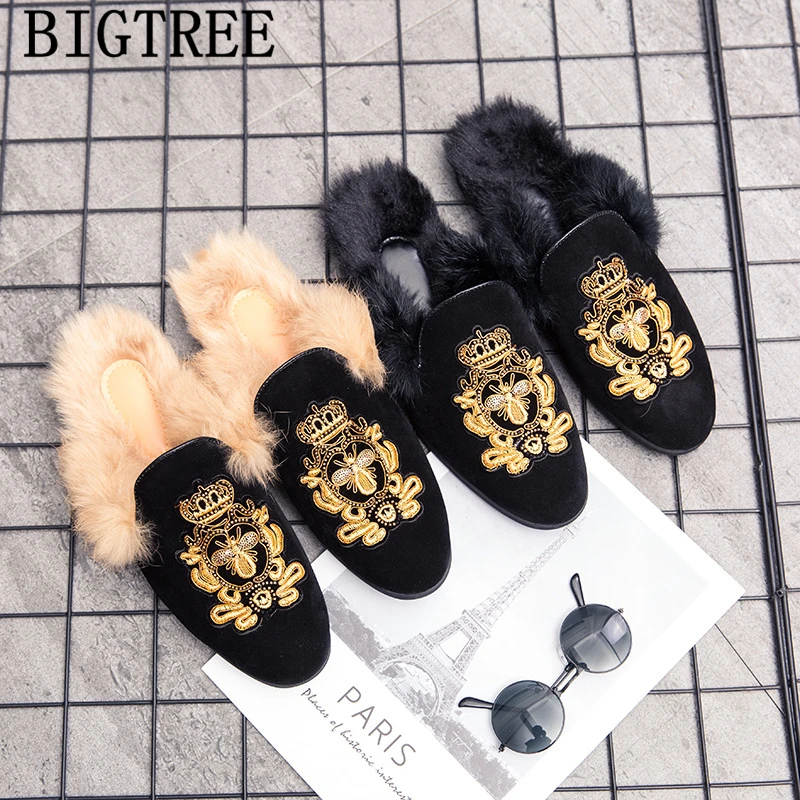 

Half Shoes For Men Fur Winter Shoes Men Mules Mens Casual Shoes Hot Sale Mocassin Homme Buty Meskie Erkek Ayakkabi Sapatos