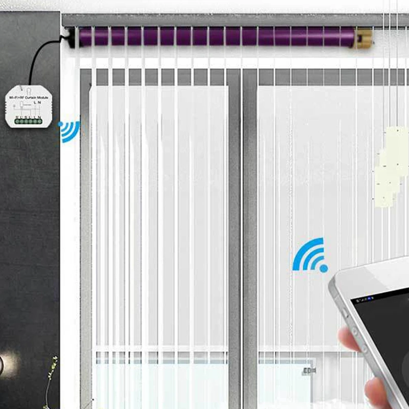 

Tuya WiFi RF Roller Blind Shutter Curtain Switch Module with Remote Wifi Smart Curtain Switch Tuya APP Control