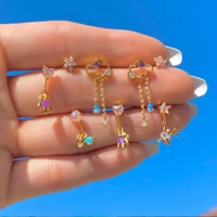 copper lovely animals earrings for women cartilage piercing stud earrings micro pave cz ear accessories earrings trend 2021