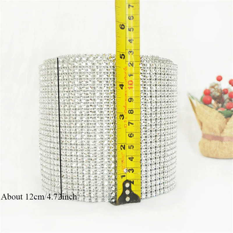 1 ярд 24 ряда Золотая Серебряная кристальная Алмазная сетка Стразы Лента для