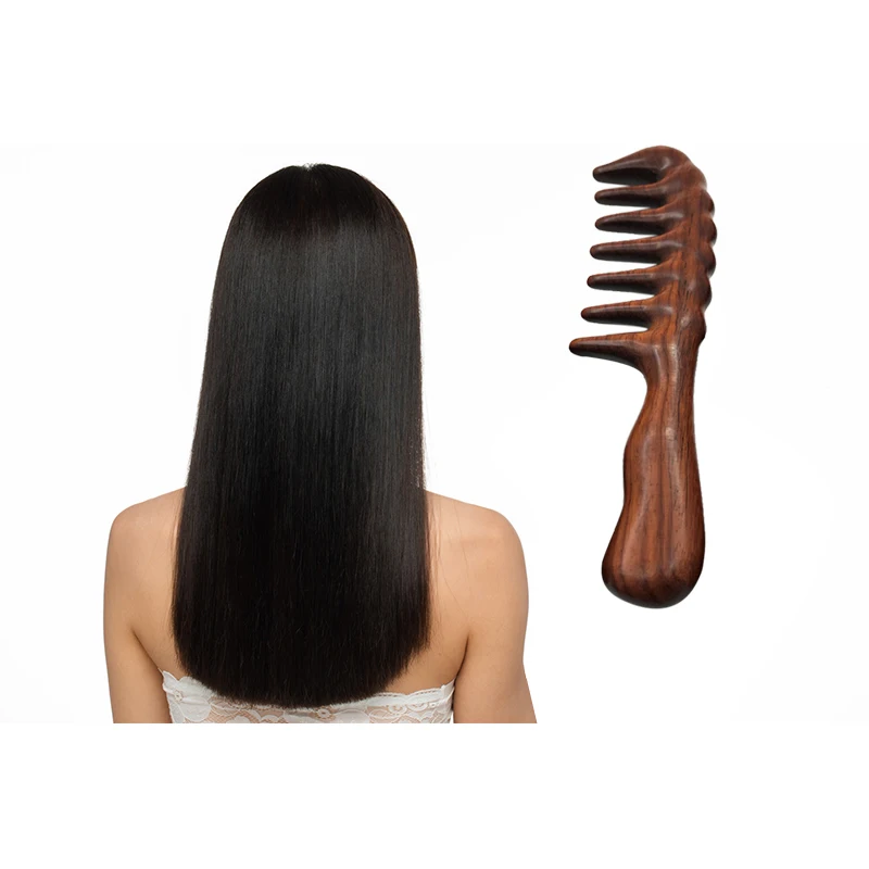 Hair Comb for Detangling - Wide Tooth Wood Curly No Static Natural Wooden Sandalwood | Красота и здоровье
