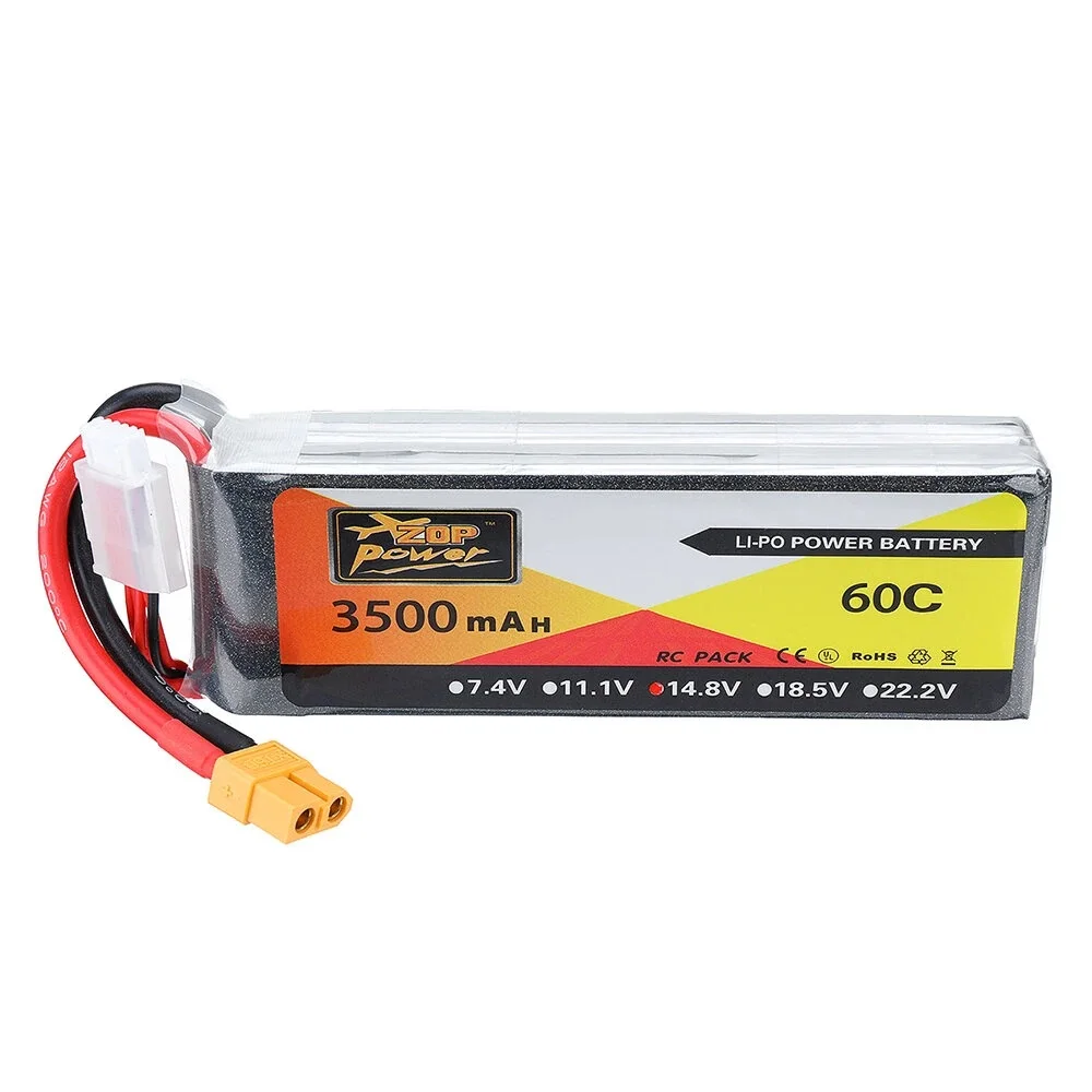 

ZOP Power 14.8V 3500mAh 4S 60C Lipo Battery XT60 Plug for RC Drone