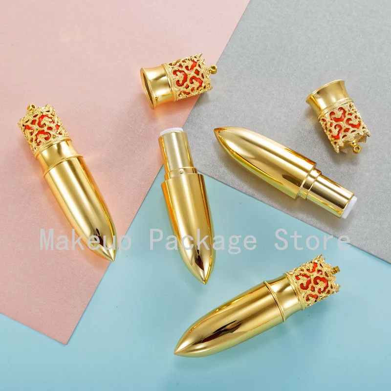 

10/30/50pcs Empty Red Bullet Crown Lipstick Tube 12.1mm Lip Balm Container Lipstick Shell Packaging Cosmetics Refillable Diy