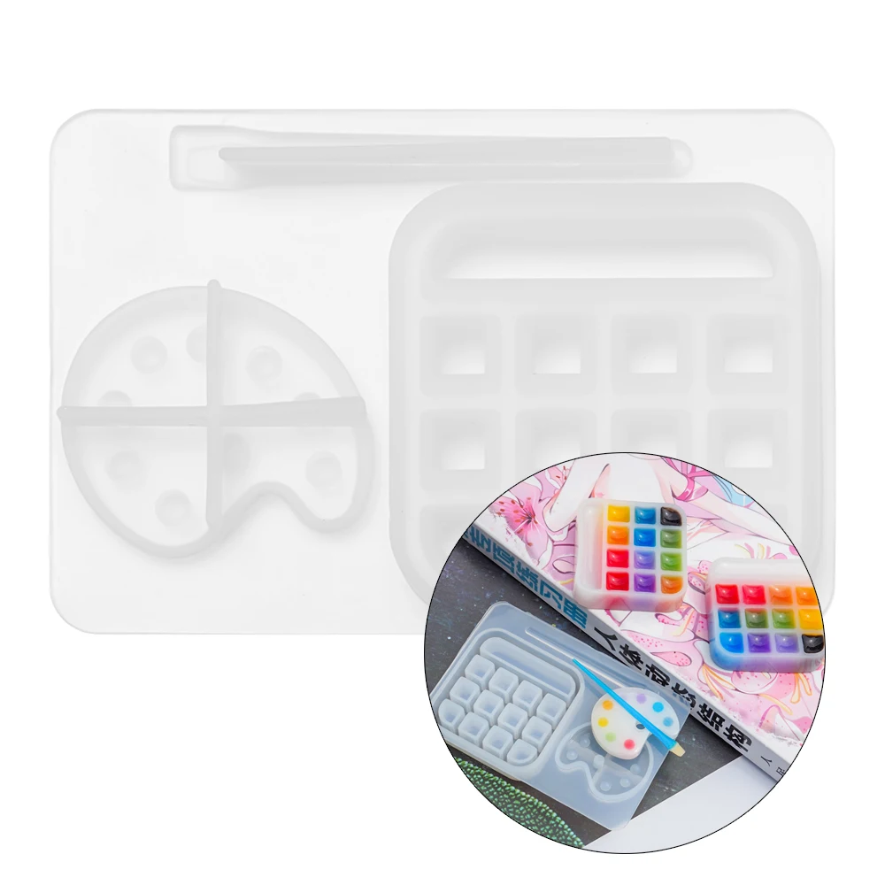 1 шт. Мини Кисть для пигмента силиконовая форма палитра смолы лоток краски