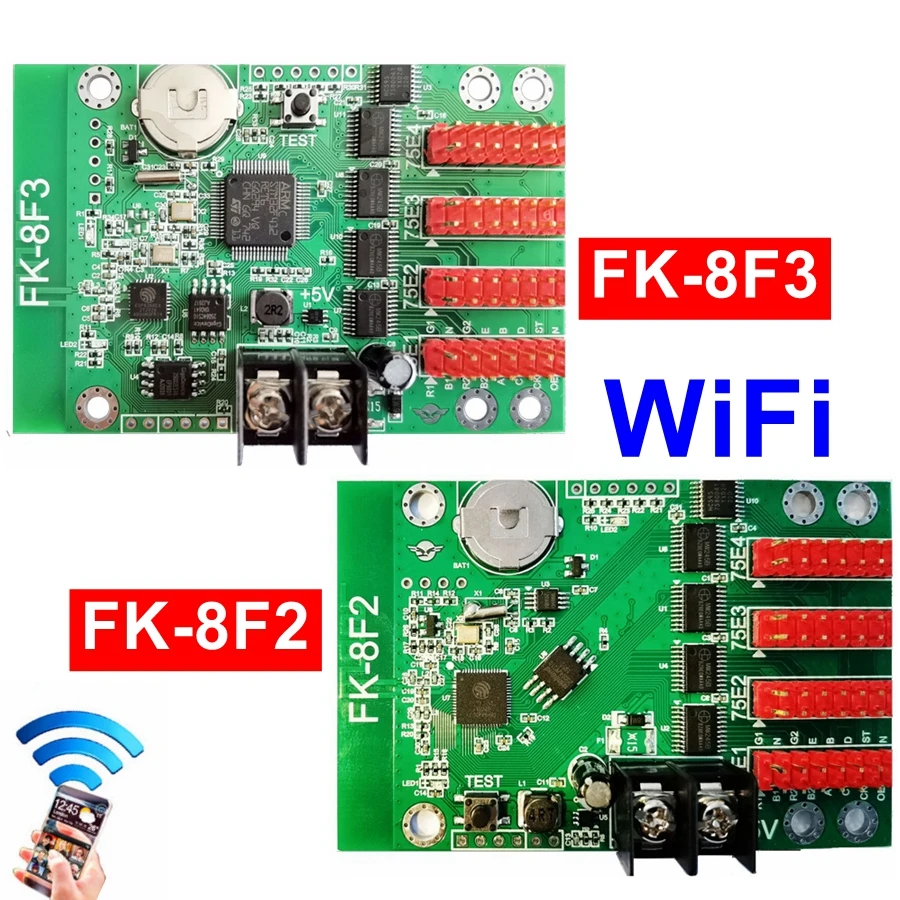 FK 8F2 8F3 Wifi Full Цвет светодиодный Управление карта асинхронный 4xhub75 Порты