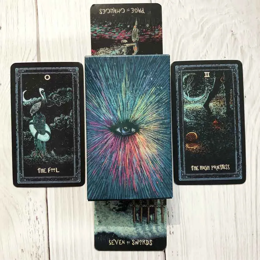 

78 Tarot Cards Deck English Silver Plating Prisma Visions Divination Card Game