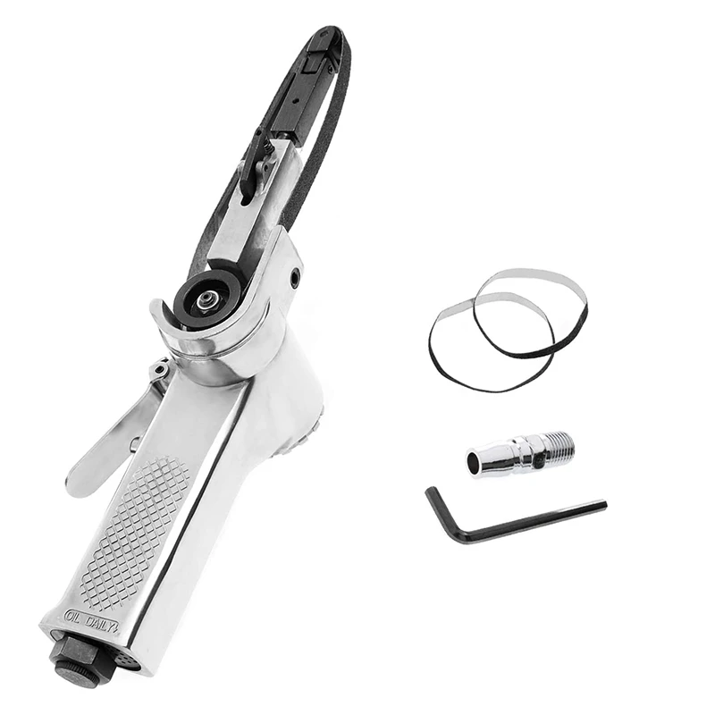 

Mini Air Belt Sander For Woodworking Metal Work 3/8 Inch Handheld Angle Grinder Industrial Pneumatic Tool With 3 Grit