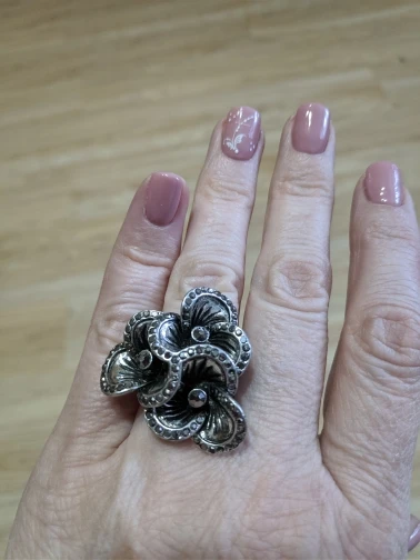 Женское Винтажное кольцо с тремя цветами|jewelry black|flower jewelrywomen vintage ring |