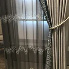 Фатиновые шторы для гостиной, роскошные шенилловые шторы серого и розового цветов, затемняющие шторы на заказ для французских окон M232C