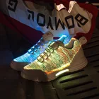 Светящиеся светодиодные волоконно-оптические туфли KRIATIV для девочек и мальчиков, светящиеся кроссовки для бега с зарядкой от USB, обувь с подсветкой