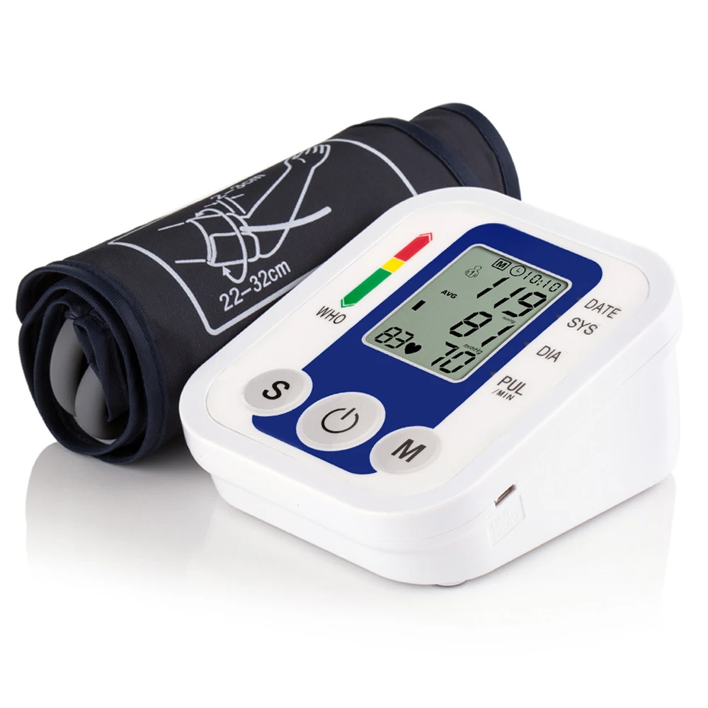 Upper Arm Blood Pressure Monitor Sphygmomanometer Electronic Medical LCD Automatic Measuring English Voice for Home Health Care | Красота и
