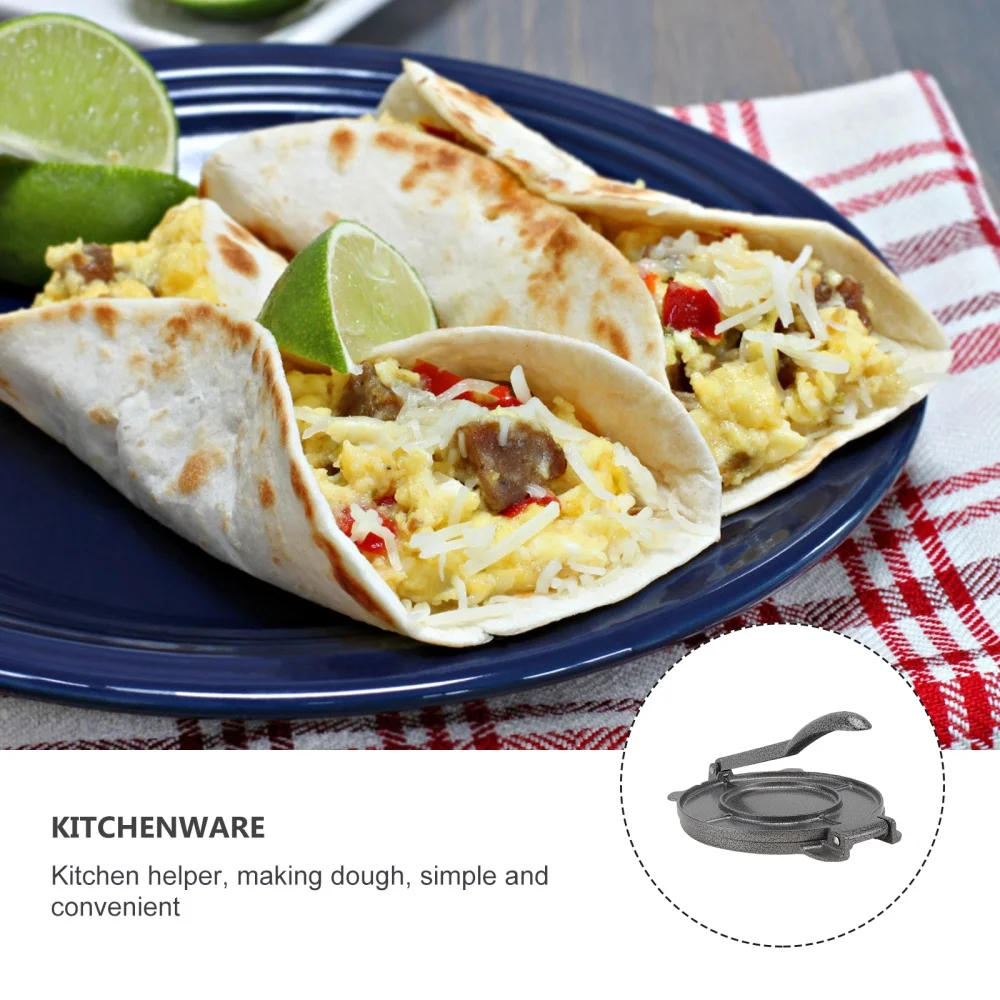 

Aluminum Maize Tortilla Maker Pie Press Round Shape Press Durable Manufacturing Tool Silver