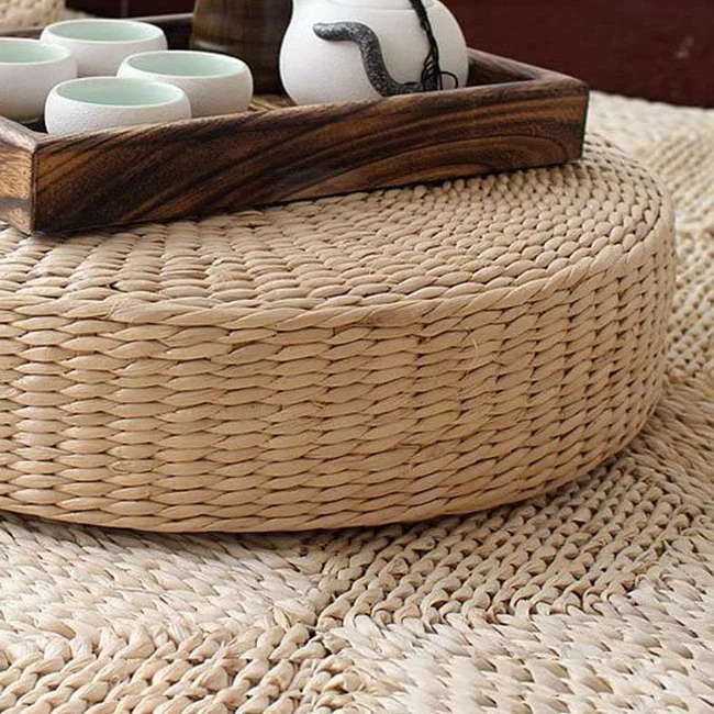 Напольная Подушка-татами Сидящая подушка круглый мягкий напольный соломенный