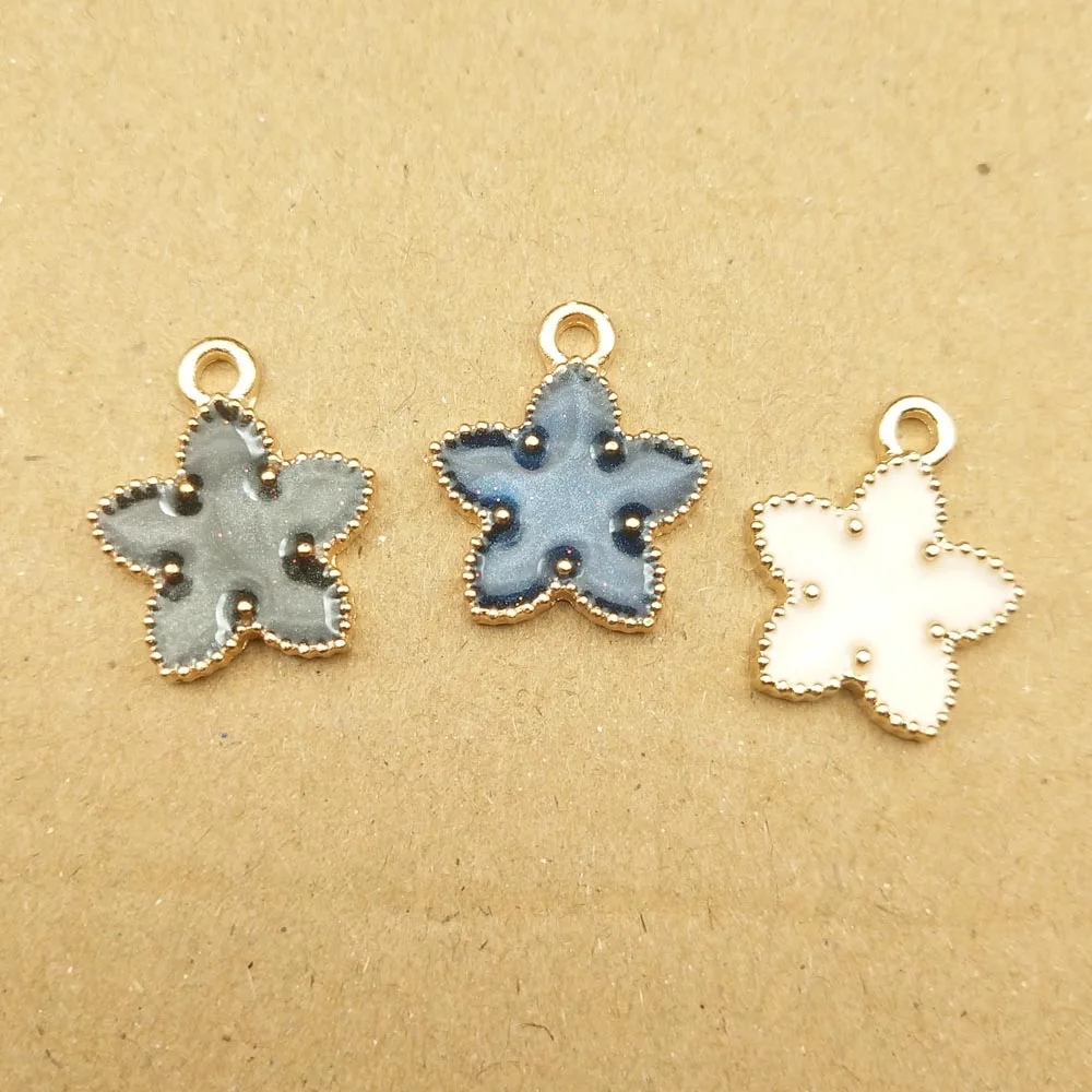 

10pcs 15x18mm enamel flower charms for jewelry making and crafting cute earring pendant necklace bracelet charms