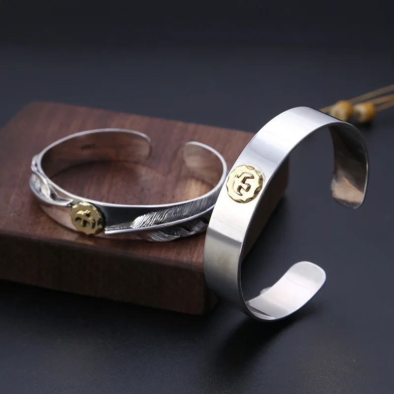 Регулируемый браслет для мужчин и женщин из серебра 100% пробы | Украшения