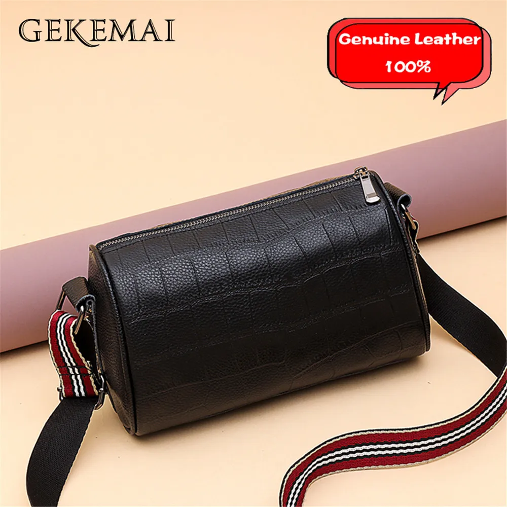 

Barrel Shaped Design Shoulder Bags Luxury Alligator Women Wallet Genuine Leather Ladies Crossbody Bag New Solid Color Phone Bags